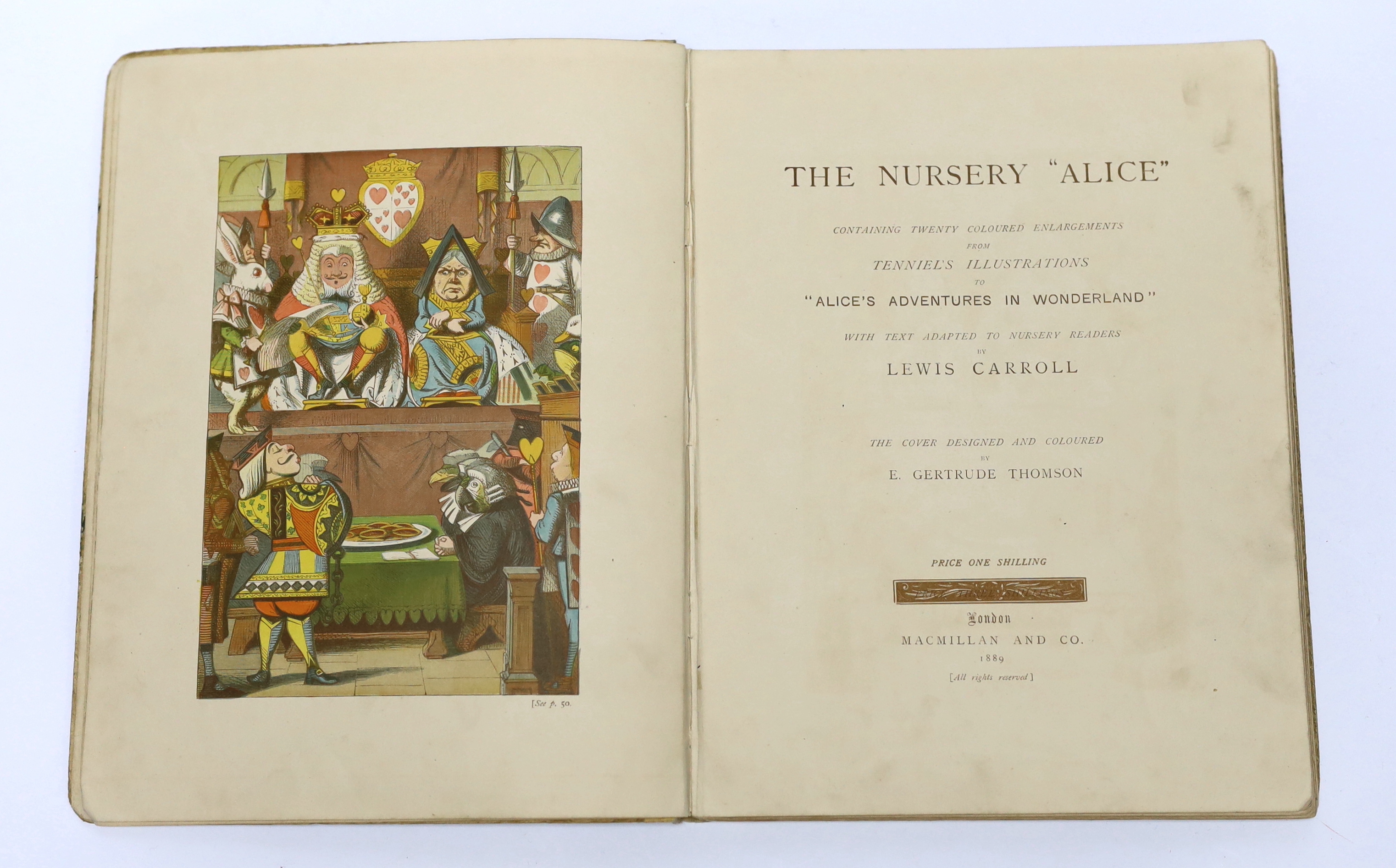 Dodgson, Charles Lutwidge [Carroll, Lewis] - The Nursery ‘’Alice’’: Containing Twenty Coloured Enlargements from Tenniel’s Illustrations to ‘’Alice’s Adventures in Wonderland’’ with Text Adapted to Nursery Rhymes by Lewi